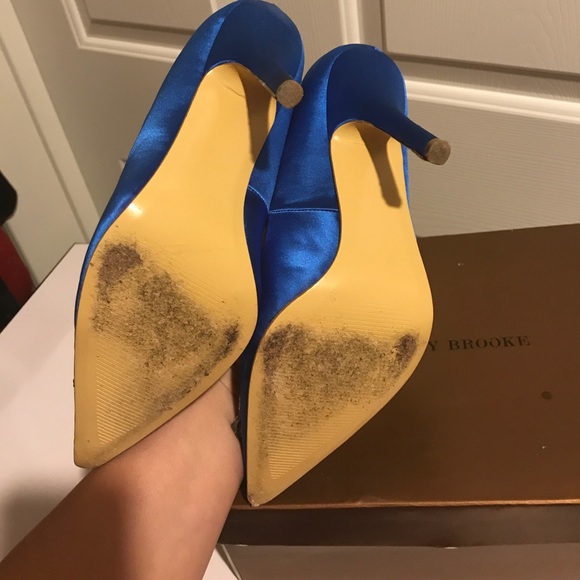 Audrey Brooke blue satin high heels - Picture 8 of 8